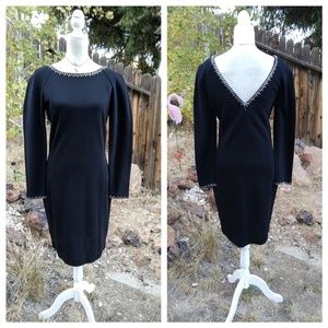 Adrienne Vittadini Vtg Style LBD Rhinestone Sheath